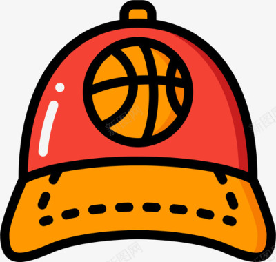 篮球icon篮球帽61号线型颜色图标