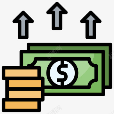 工资的提高工资职务晋升36线性颜色图标