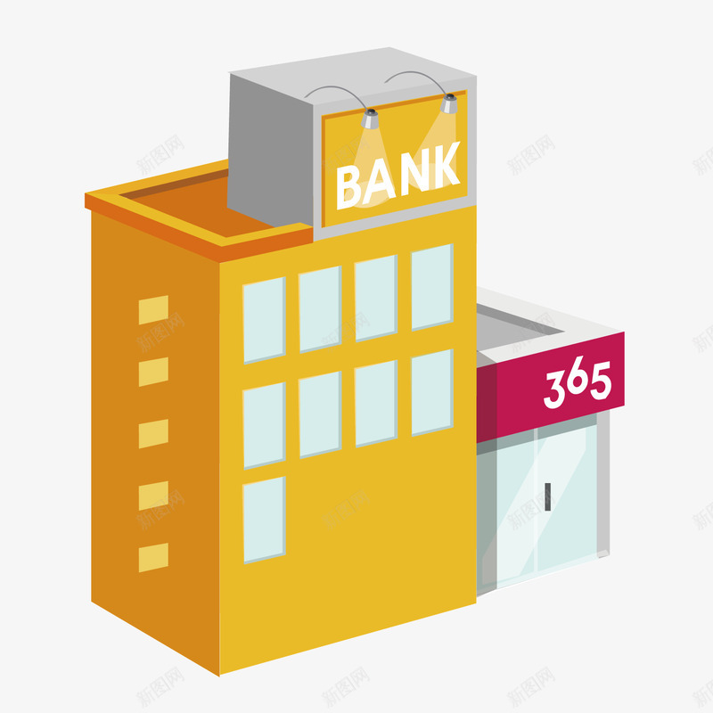 银行卡通建筑png免抠素材_88icon https://88icon.com 银行 银行卡 卡通 建筑