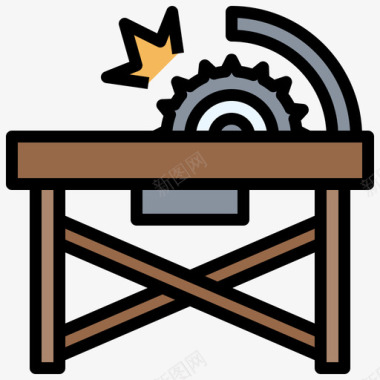 2017劳动节圆锯劳动节11线颜色图标