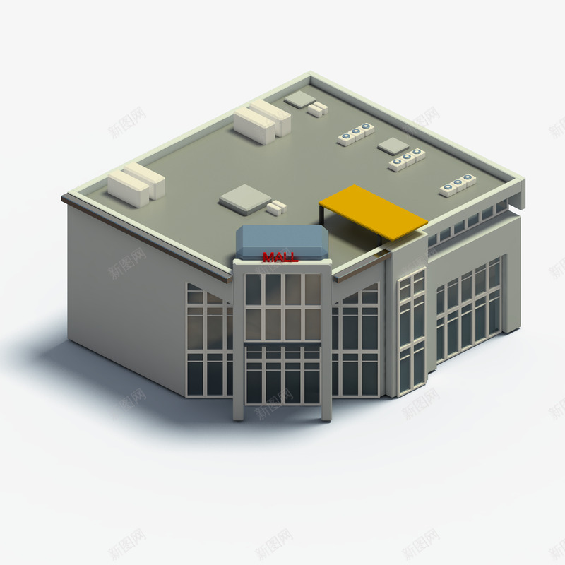 C4d建筑3D立体模型png免抠素材_88icon https://88icon.com 建筑 立体 模型