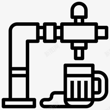 压迫性啤酒龙头啤酒厂5线性图标