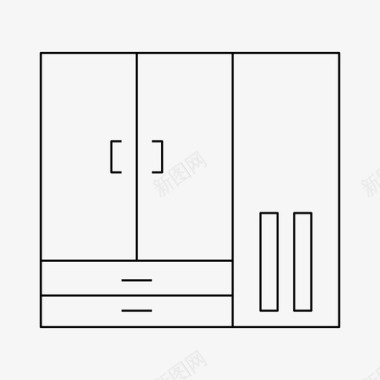 美式橱柜衣柜橱柜家具图标