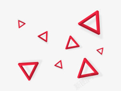 红色三角形矢量图形漂浮物素材
