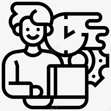 水墨数字8免扣常规数字游牧民8线性图标