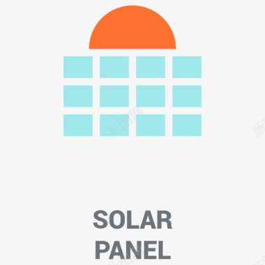 太阳光束太阳能电池板图标