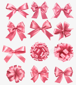 粉色丝带创意蝴蝶结素材