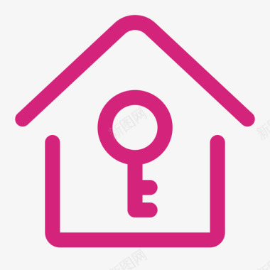 房子租房钥匙房子线性图标