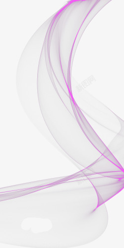 精美透明紫色丝纱漂浮元素素材