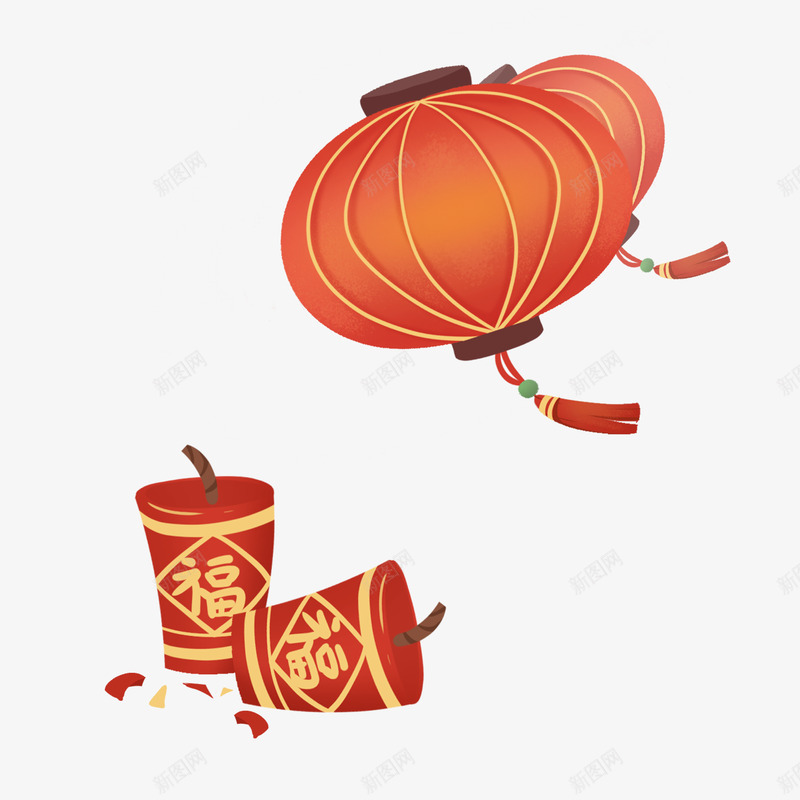 灯笼烟花爆竹经典新年春节png免抠素材_88icon https://88icon.com 灯笼 烟花爆竹 经典 新年 年春节