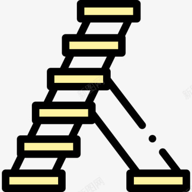 竹制梯子梯子农耕108线颜色图标