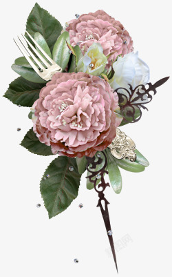 唯美手绘欧式复古艺术花卉纹理相框影楼手账设计PS6素材