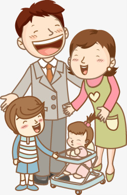 卡通幸福一家人素材
