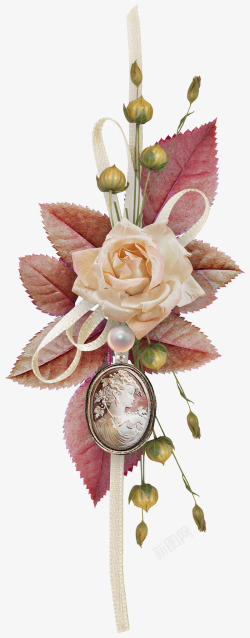 欧式唯美复古浪漫玫瑰花卉装饰免扣图案PS手账影楼4素材
