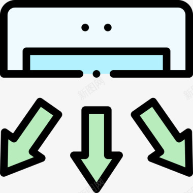 金属空调秋千空调8线性颜色图标