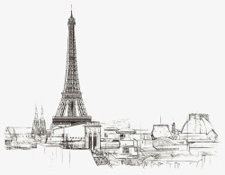 埃菲尔铁塔logo图法国建筑物埃菲尔铁塔手绘埃菲尔素材