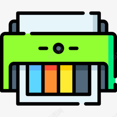 NFC标志打印机摄影155线性彩色图标