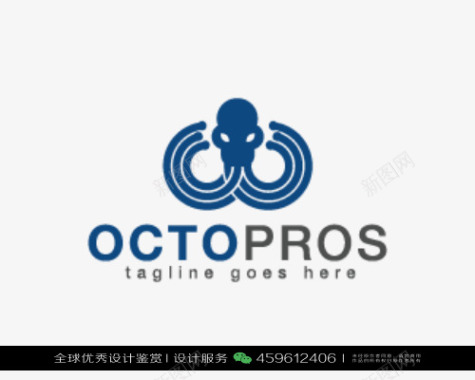八爪鱼鱿鱼海鲜水产海洋动物LOGO设计标志品牌设计图标