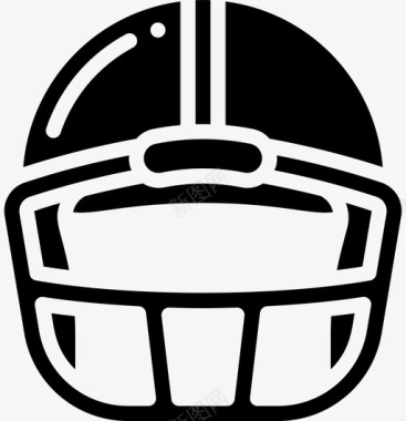 橄榄球头盔美式橄榄球66实心图标