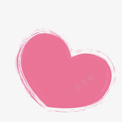 粉红色的手绘爱心素材