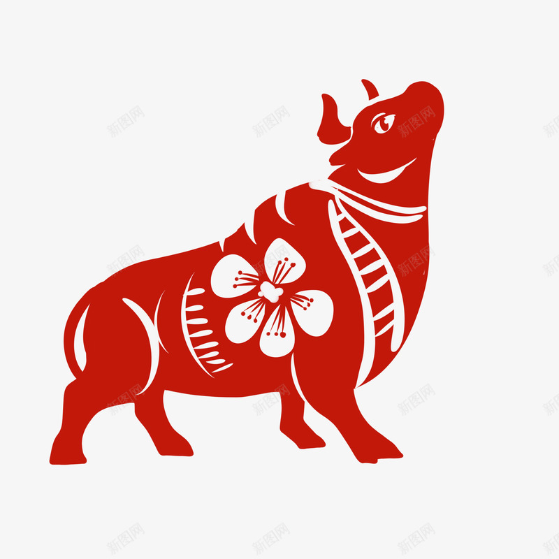 2021年牛年剪纸红色新年春节喜庆插画窗花AI矢量png免抠素材_88icon https://88icon.com 牛年 剪纸 红色 新年 年春节 喜庆 插画 窗花 矢量