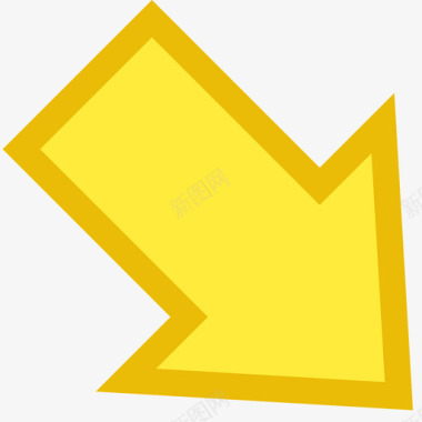 黄色下降箭头电子表格箭头右下黄色图标