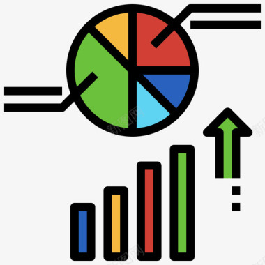 绘画颜色统计商业分析4线性颜色图标