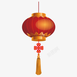 红色灯笼中国结素材