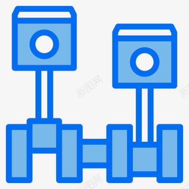蓝色油灯活塞汽车维修74蓝色图标