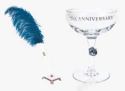 周年玻璃笔香槟酒假日25年党招待会晚上酒精喝宴会祝素材