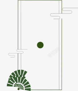 扇子线框日式素材