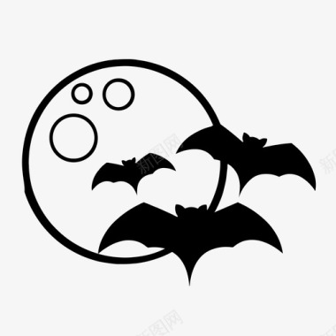 飞蝙蝠万圣节月亮图标