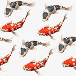 鲤鱼装饰插画矢量素材