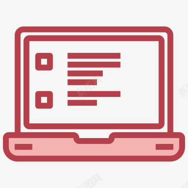 笔记本电脑电脑组件9红色图标