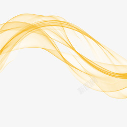 黄色丝带丝巾线条素材