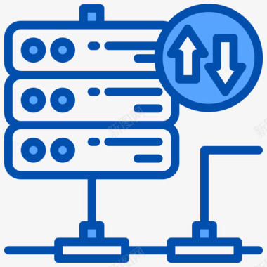 网络主机带宽网络托管85蓝色图标