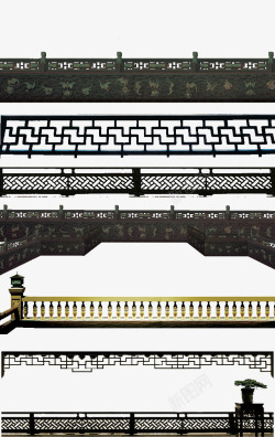 中式屋檐装饰图案素材