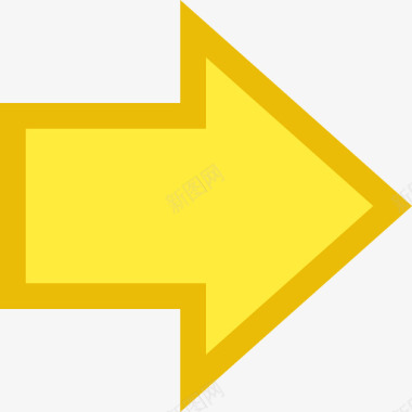 黄色下降箭头电子表格箭头向右黄色图标