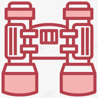 双筒望远镜露营179红色图标