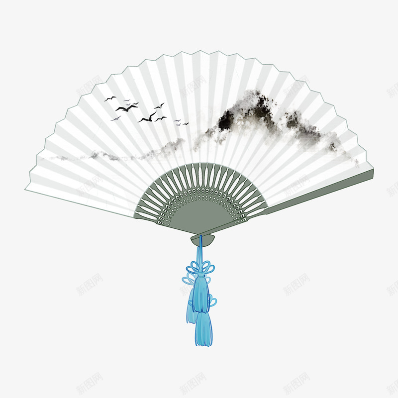 中国风水墨折扇夏季纳凉用品PNpng免抠素材_88icon https://88icon.com 中国 国风 水墨 折扇 夏季 纳凉 用品