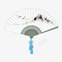 中国风水墨折扇夏季纳凉用品PN素材