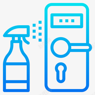 喷雾杀虫剂清洁喷雾冠状病毒98梯度图标