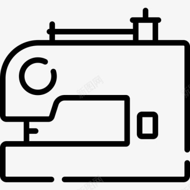针线矢量图缝纫机针线活15直线图标