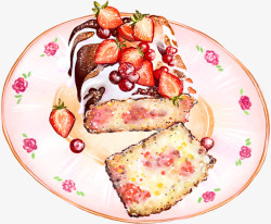 草莓奶昔蛋糕精致欧式下午茶素材