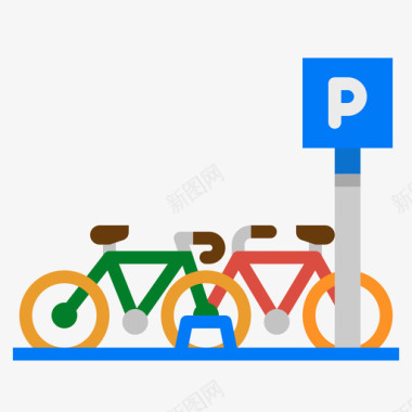 自行车自行车停车场9号旅舍公寓图标
