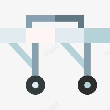 扁平医疗医疗担架急救52扁平图标