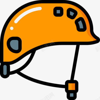 头盔头盔徒步旅行13线性颜色图标