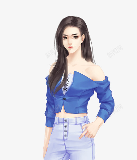 露肩装女生png免抠素材_88icon https://88icon.com 露肩 女生