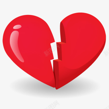 心的剪影红色的心碎图标图标