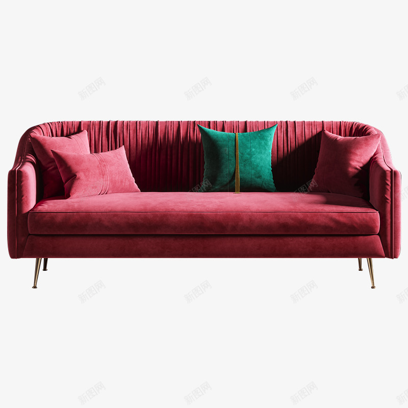 现代轻奢红色沙发png免抠素材_88icon https://88icon.com 现代 轻奢 红色 沙发